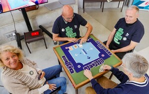 Notre présidente avec les profs de bridge à l'Alpha