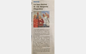 Article paru dans la Charente Libre
